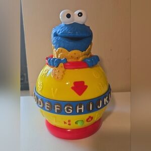 Vtg Fisher-Price Cookie Monster Cookie Jar Alphabet Toy